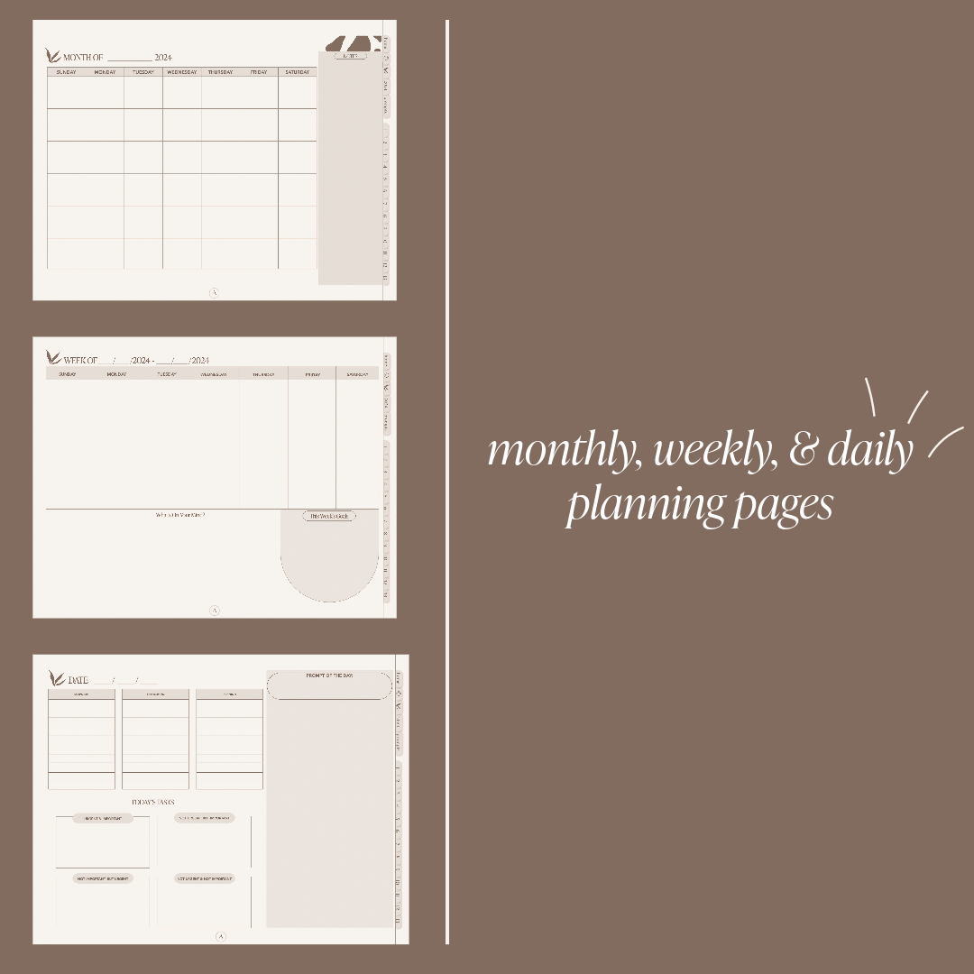 Undated 2024 Planner by The Arkive | Digital Planner for Goodnotes & Notability on iPads | Monthly, Weekly, & Daily Pages