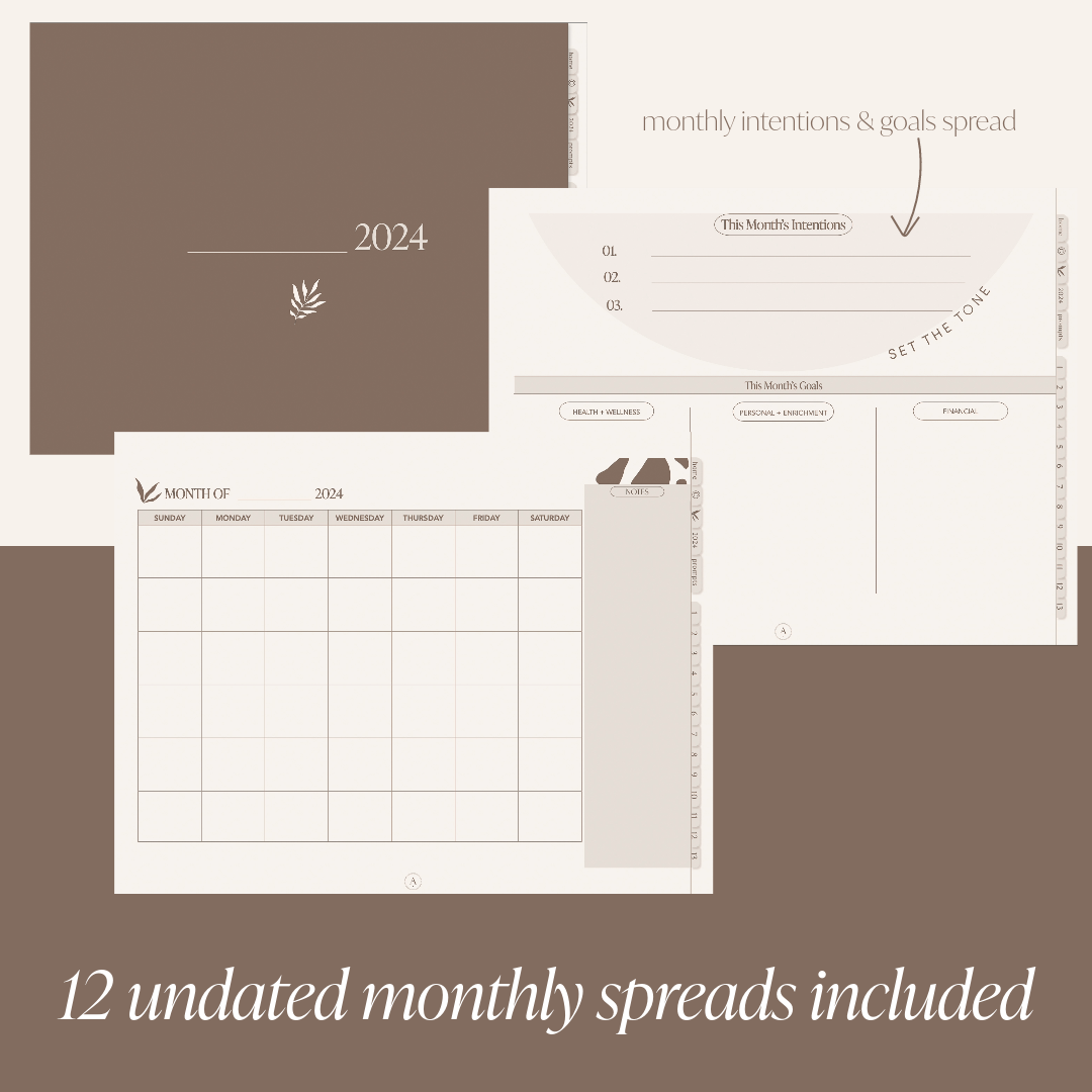 Undated 2024 Planner by The Arkive | Digital Planner for Goodnotes & Notability on iPads | Monthly, Weekly, & Daily Pages